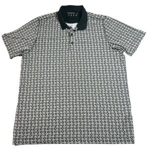 Abercrombie & Fitch Performance Polo L Green Geometric Cooling Golf Shirt